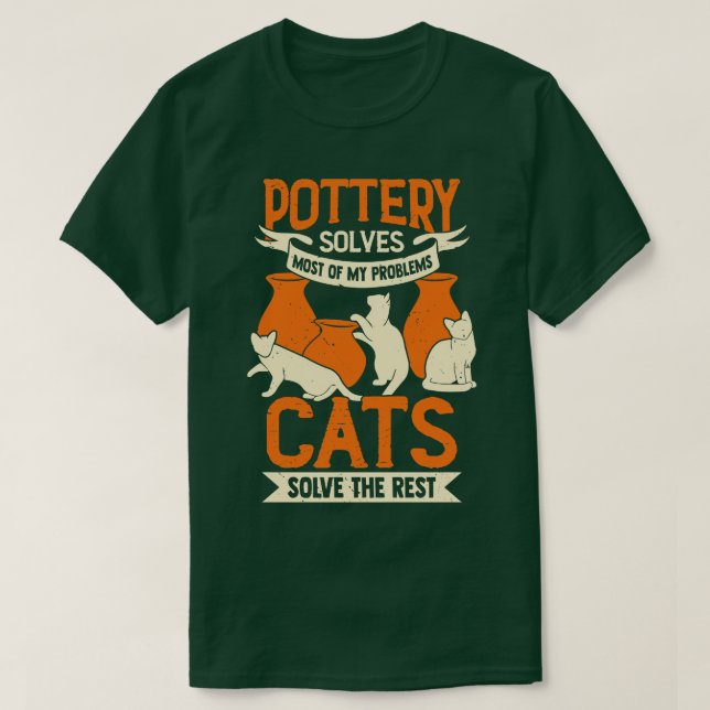 Ceramicist Pottery Maker Cat Lover Gift  T-Shirt (Design Front)