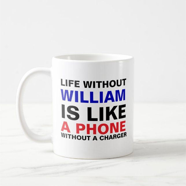 CeramicMug Gift for Men (Name & Monogram) Funny  Coffee Mug (Left)