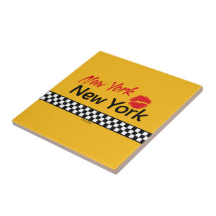 Ceramics square Taxi NY & Red KIS Tile