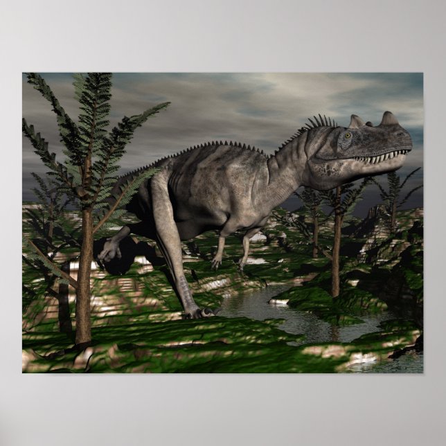 Ceratosaurus dinosaur - 3D render Poster (Front)