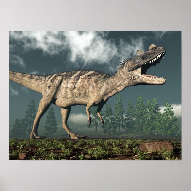 Ceratosaurus dinosaur - 3D render Poster (Front)