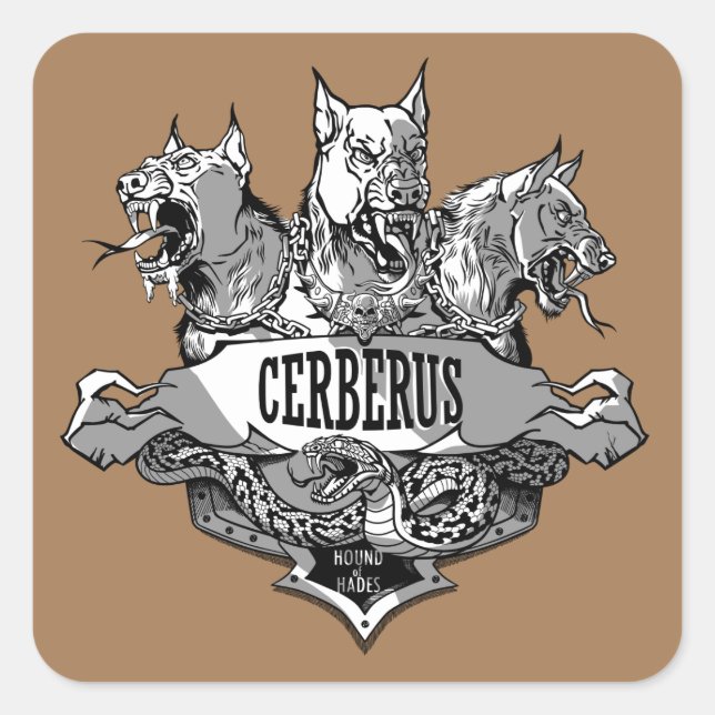 Cerberus and Snake Square Sticker (Front)