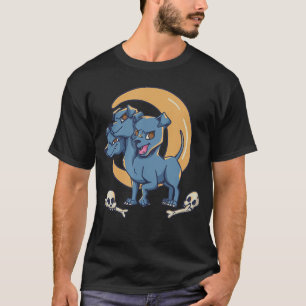 Cerberus CutehreeHeaded Dog Comic Style Mythology T-Shirt