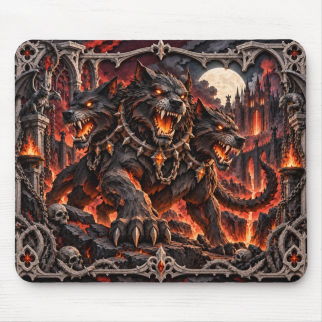 Cerberus, Paper Cut Monster Mouse Pad (Front)