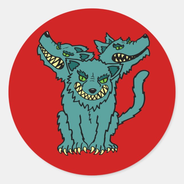 Cerberus - The Three Headed Hell Hound Classic Round Sticker (Front)