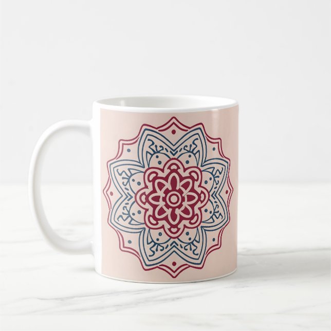 cercle in mosaic. mandala coffee mug (Left)