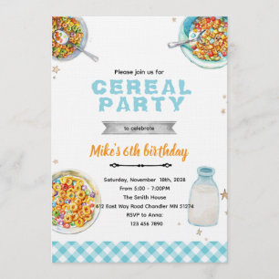 Cereal Birthday party invitation
