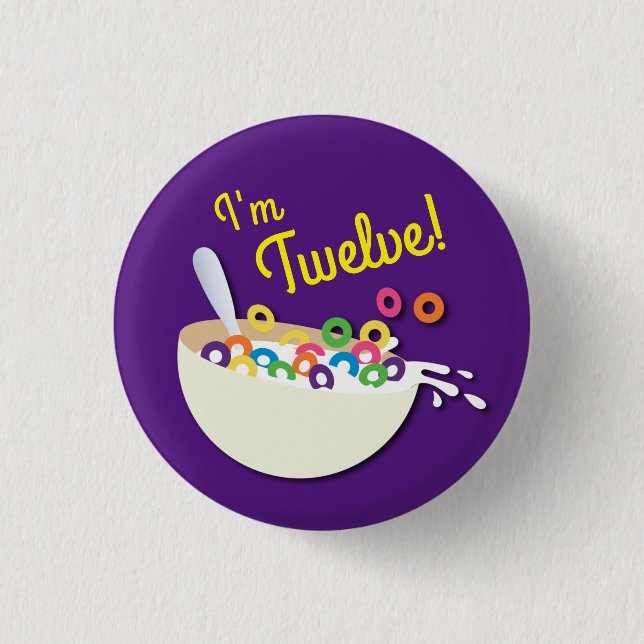 Cereal Bowl Kids Sleepover Birthday Party Cute 3 Cm Round Badge (Front)