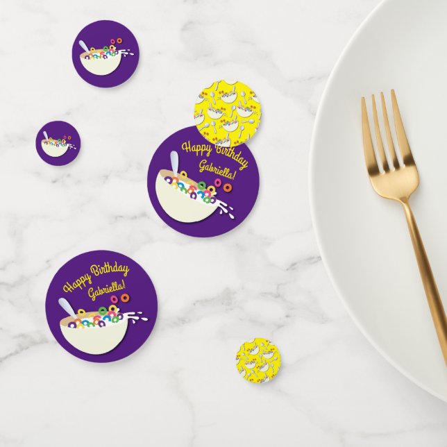 Cereal Bowl Kids Sleepover Birthday Party Cute Confetti (Group)