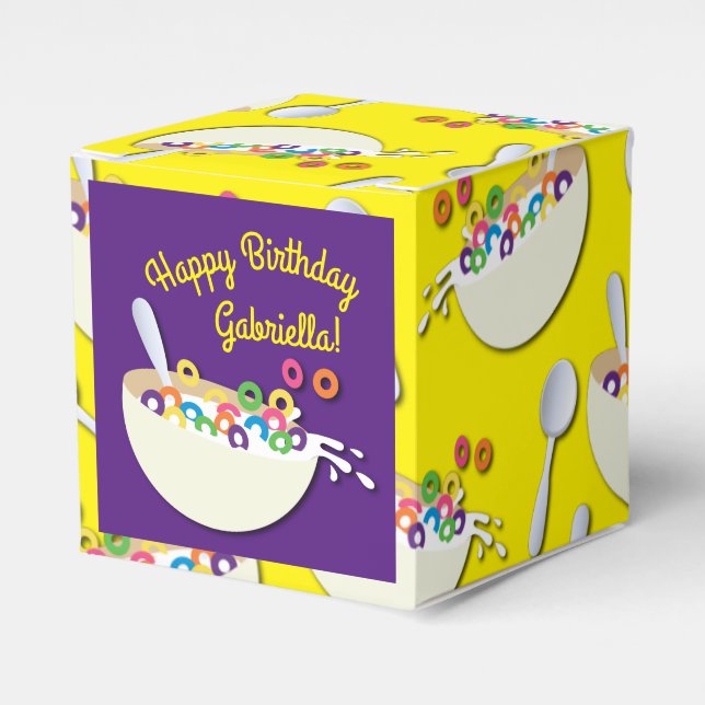 Cereal Bowl Kids Sleepover Birthday Party Cute Favour Box (Front Side)