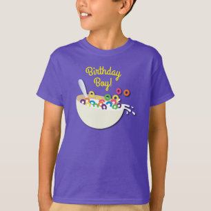 Cereal Bowl Kids Sleepover Birthday Party Cute T-Shirt