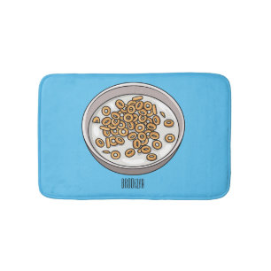 Cereal cartoon illustration bath mat