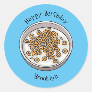 Cereal cartoon illustration  classic round sticker