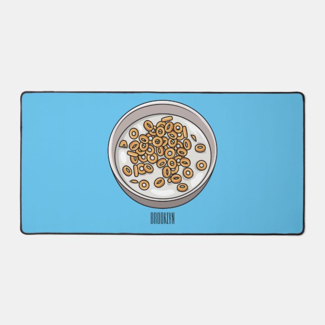 Cereal cartoon illustration desk mat (Front)