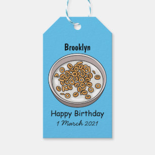 Cereal cartoon illustration gift tags