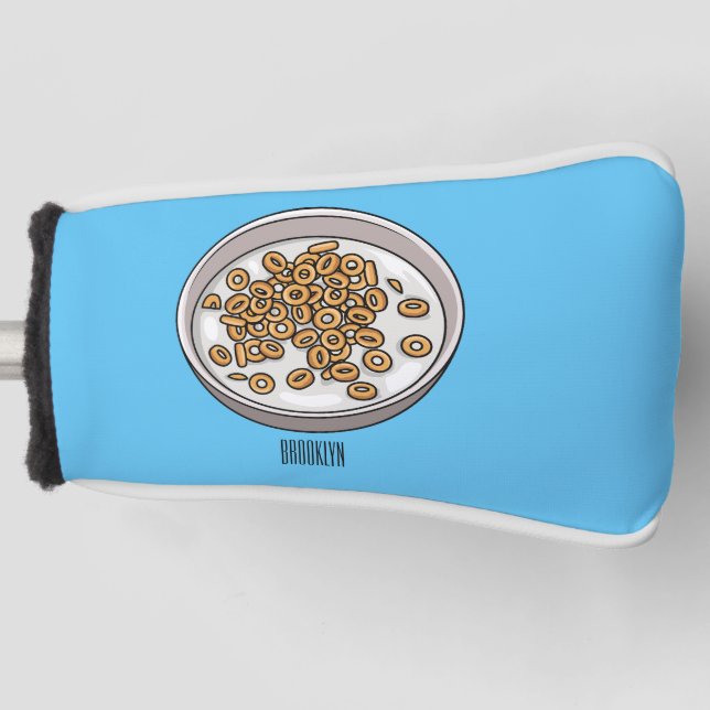 Cereal cartoon illustration  golf head cover (Front)