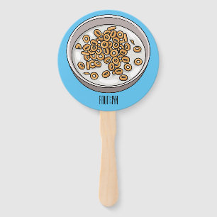 Cereal cartoon illustration hand fan