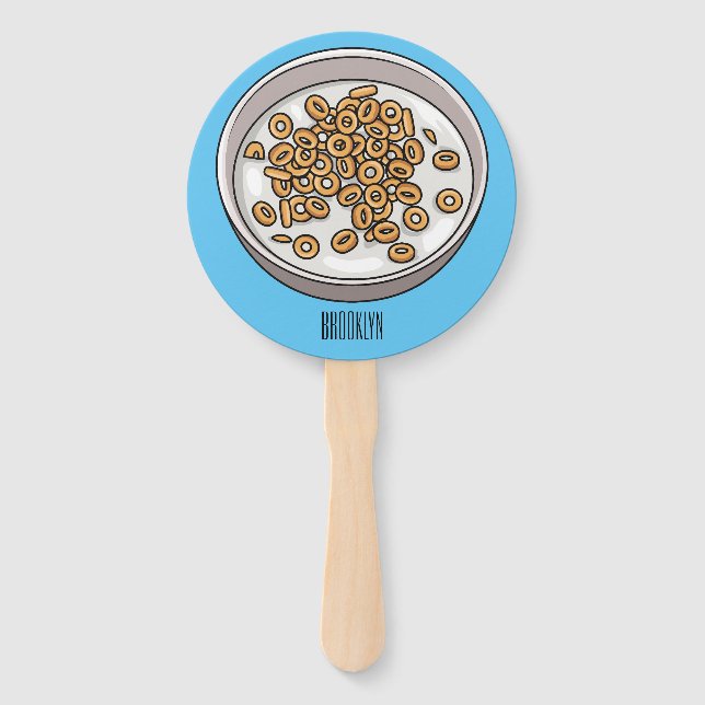 Cereal cartoon illustration  hand fan (Front)