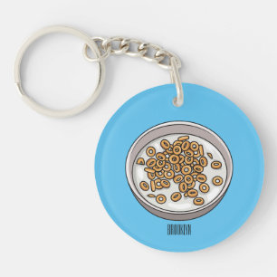 Cereal cartoon illustration key ring