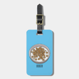 Cereal cartoon illustration luggage tag