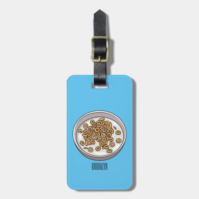 Cereal cartoon illustration luggage tag (Front Vertical)