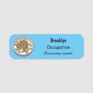 Cereal cartoon illustration name tag
