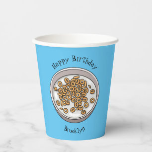Cereal cartoon illustration  paper cups