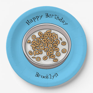 Cereal cartoon illustration paper plate