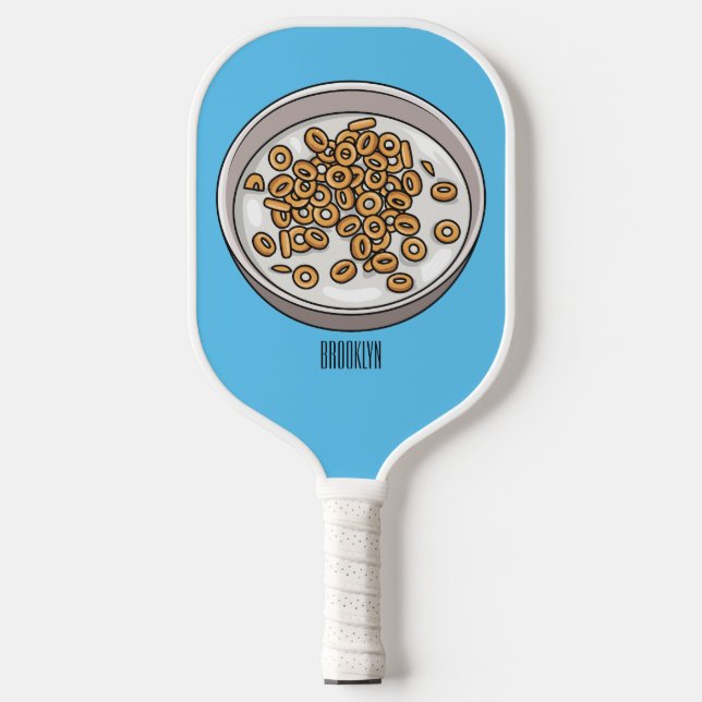 Cereal cartoon illustration pickleball paddle (Front)