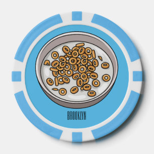 Cereal cartoon illustration poker chips