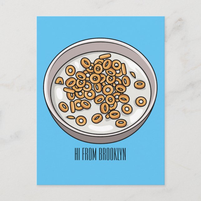 Cereal cartoon illustration  postcard (Front)