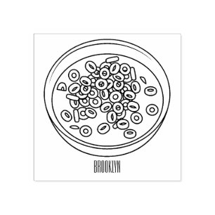 Cereal cartoon illustration rubber stamp