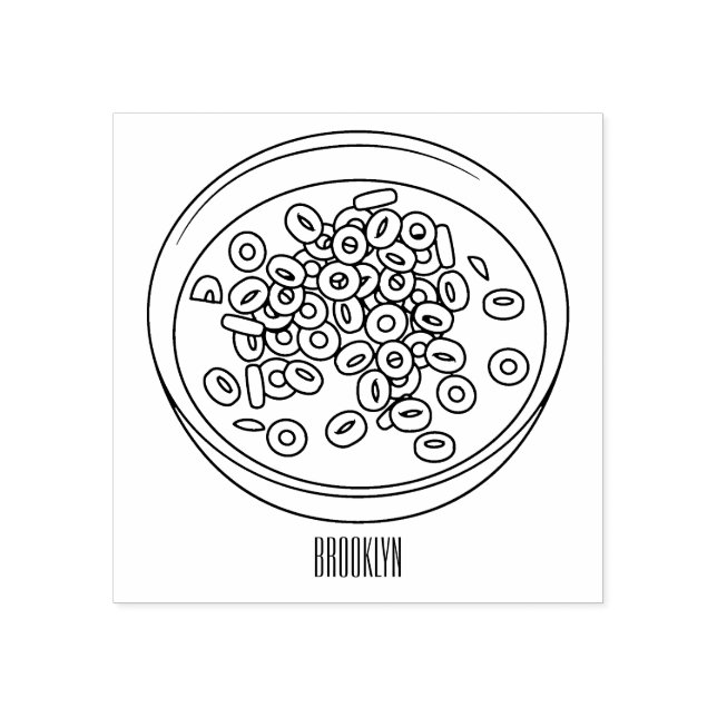 Cereal cartoon illustration rubber stamp (Imprint)