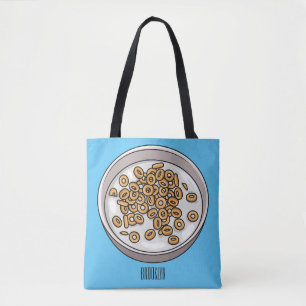 Cereal cartoon illustration tote bag
