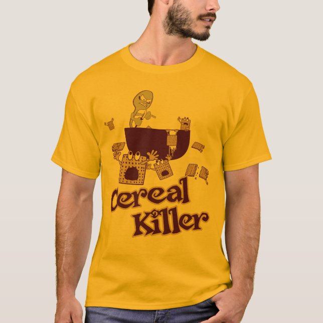 Cereal Killer $24.95 Adult Gold Tee (Front)