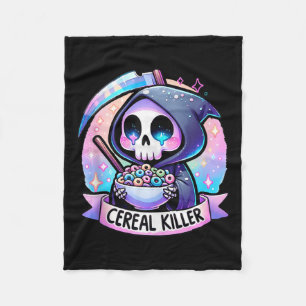 Cereal Killer Breakfast Cereal Bowl Cereals Skull  Fleece Blanket