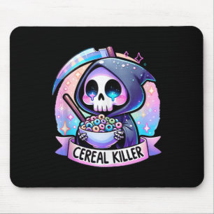 Cereal Killer Breakfast Cereal Bowl Cereals Skull  Mouse Pad