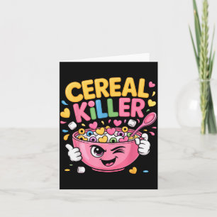 Cereal Killer Cartoon Bowl Funny Breakfast Card