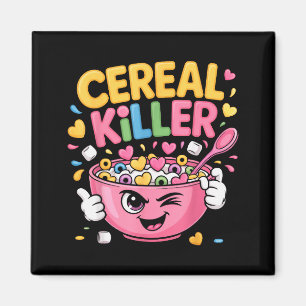 Cereal Killer Cartoon Bowl Funny Breakfast  Magnet