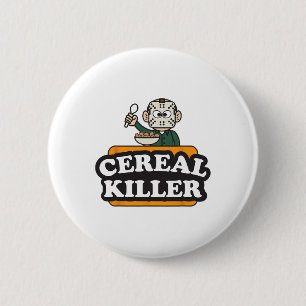 Cereal Killer Food Pun Humour Costume Fun Hallowee 6 Cm Round Badge