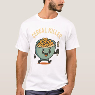 Cereal Killer- Funny Breakfast Bowl Cartoon Food T-Shirt