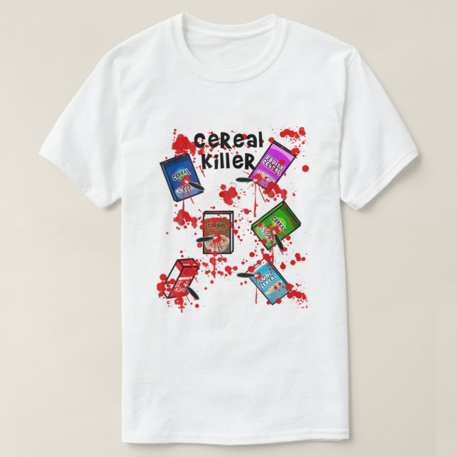 Cereal Killer Funny Easy Lazy Last Minute Hallowee T-Shirt (Design Front)
