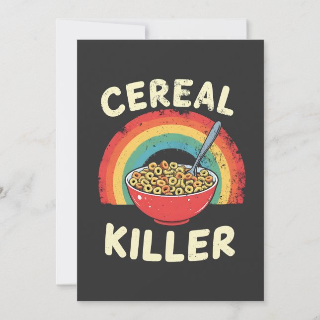 Cereal Killer Mens Food Pun True Crime Invitation (Front)