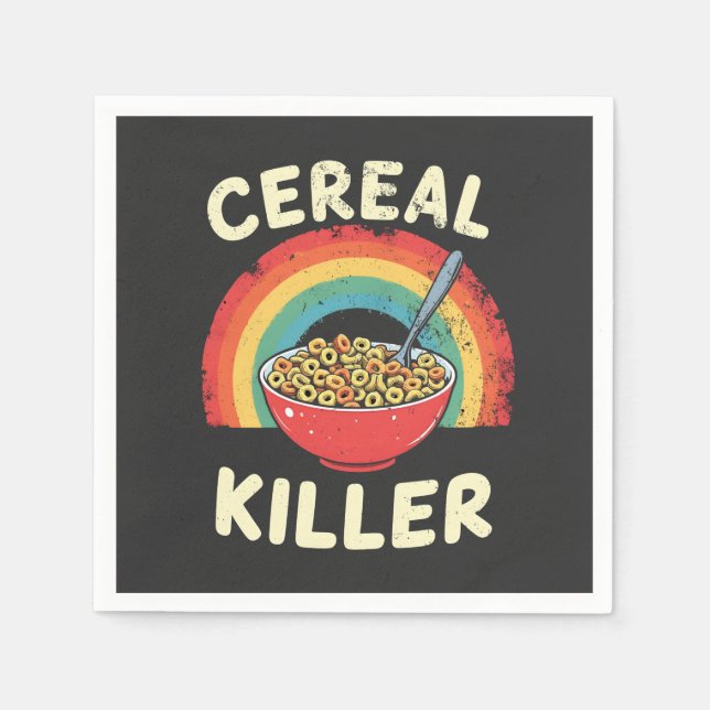 Cereal Killer Mens Food Pun True Crime Napkin (Front)
