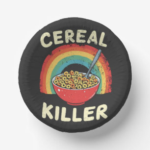 Cereal Killer Mens Food Pun True Crime Paper Plate