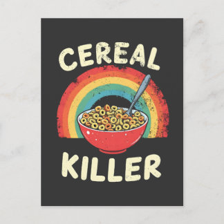 Cereal Killer Mens Food Pun True Crime Postcard