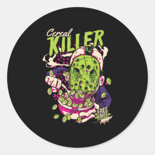 Cereal Killer scary and funny morning cereals Classic Round Sticker