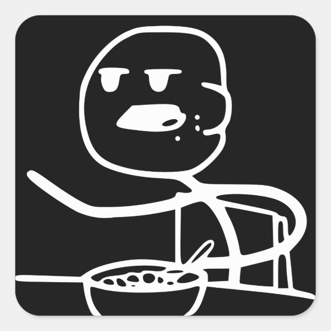 Cereal Meme Guy Square Sticker (Front)
