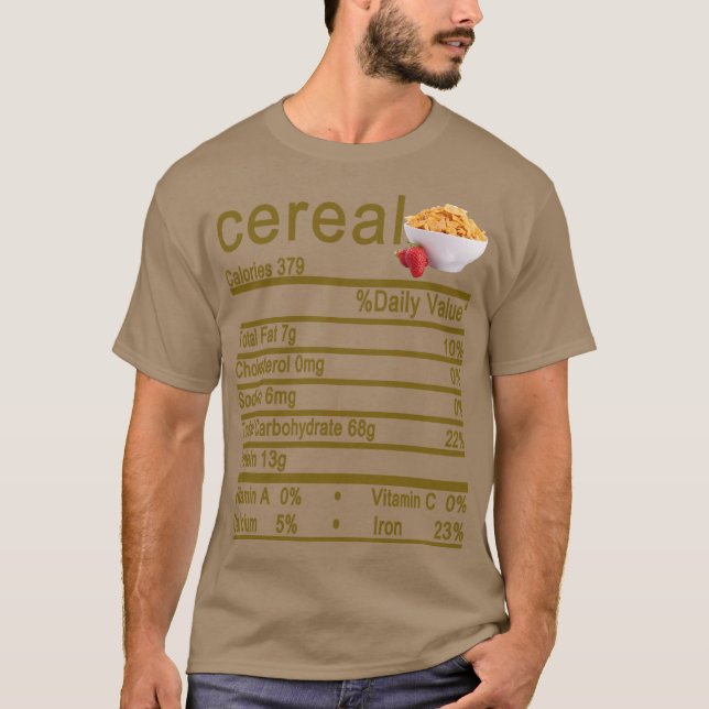 cereal Nutrition Facts Thanksgiving christmas T-Shirt (Front)