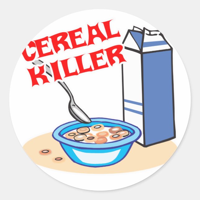cereal serial killer classic round sticker (Front)
